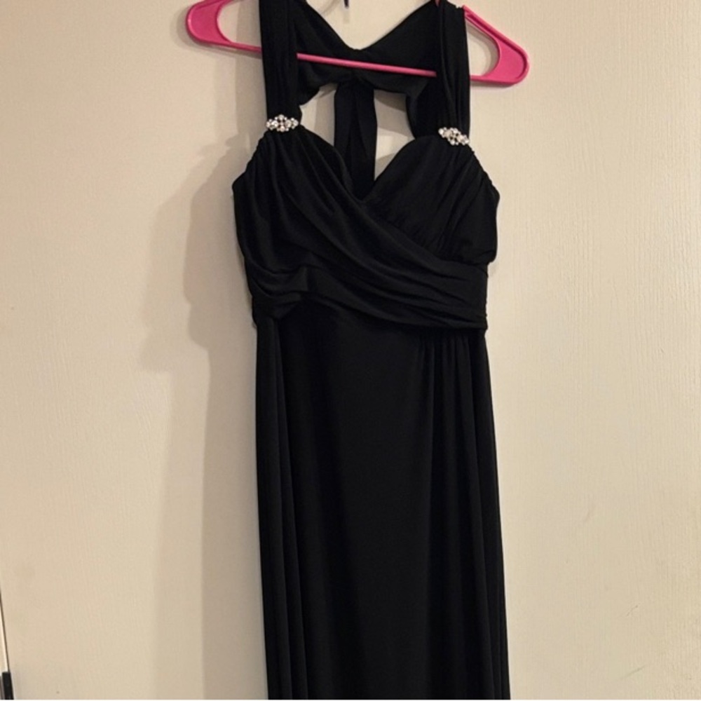 SL Fashions Black Maxi Dress with Embellishments